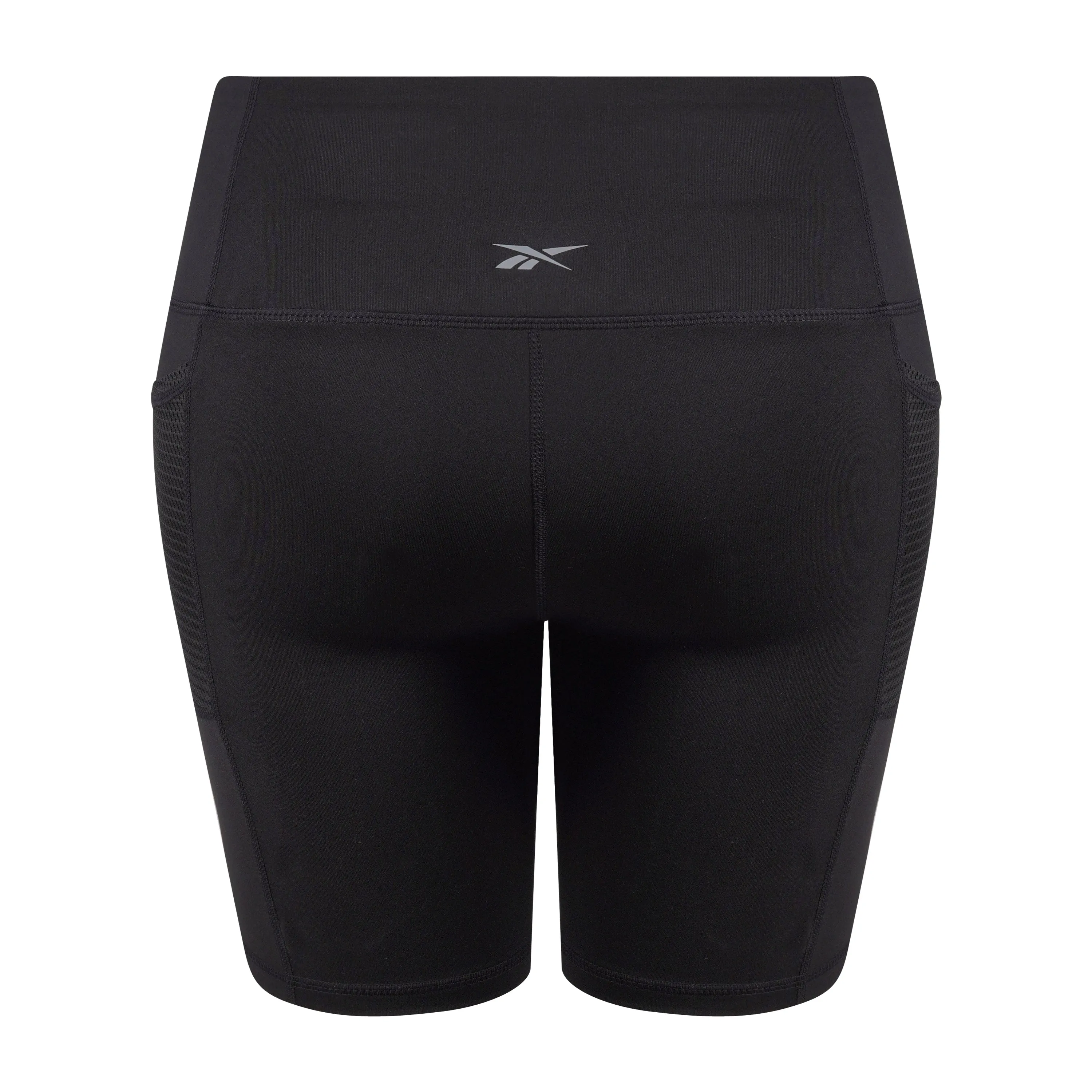 Reebok Women's Fitted High Rise Shorts with Pockets Black Size Medium