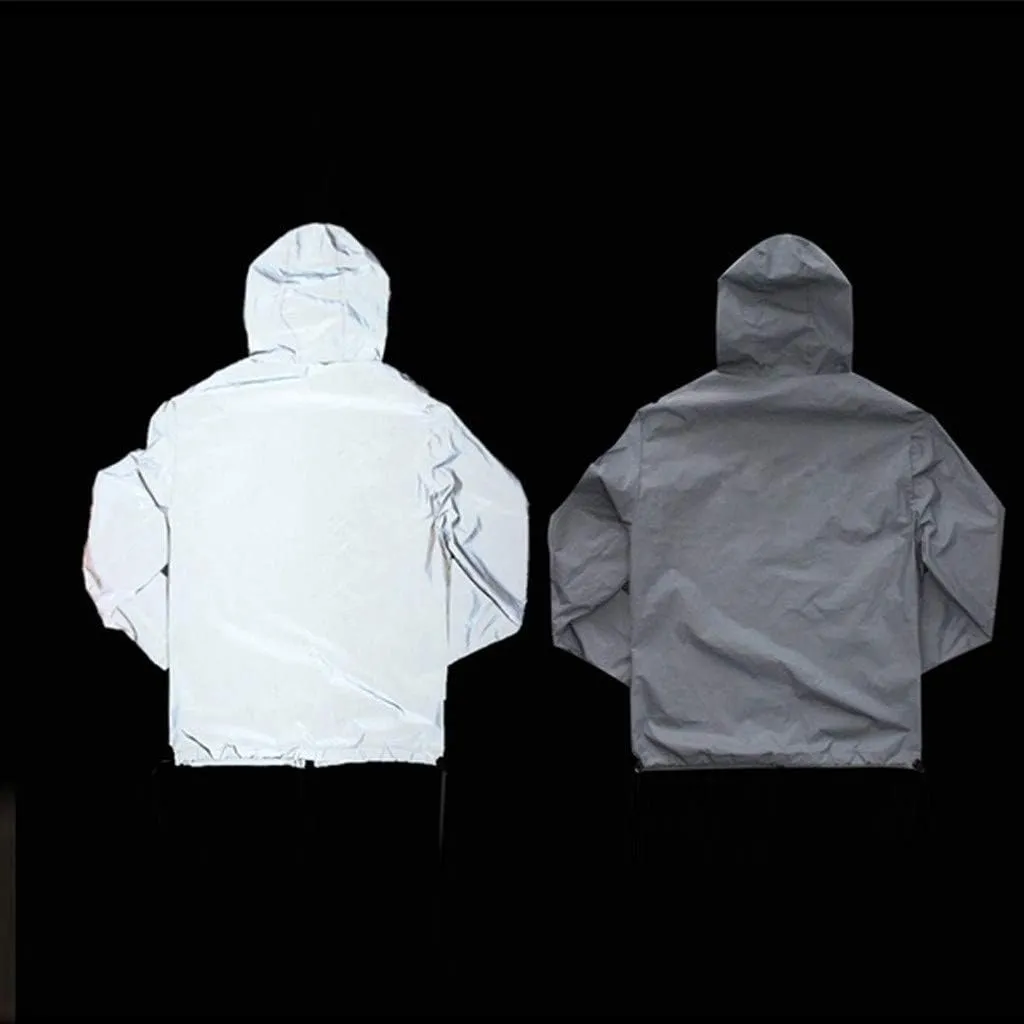 Reflective Coat Jacket Streetwear Windbreaker Jackets Hooded Men/women Men's Coats Jackets Fleece Full Men's Jackets