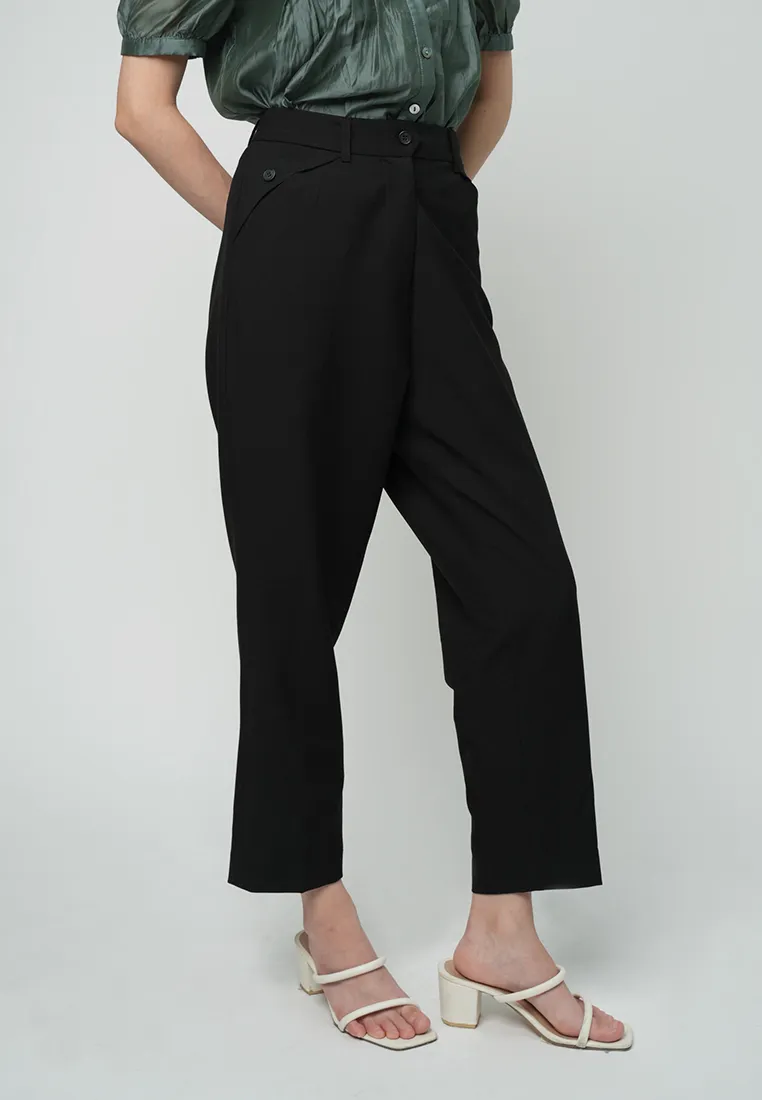 Renee Slim Pants with a Buttoned Detail in the Pocket
