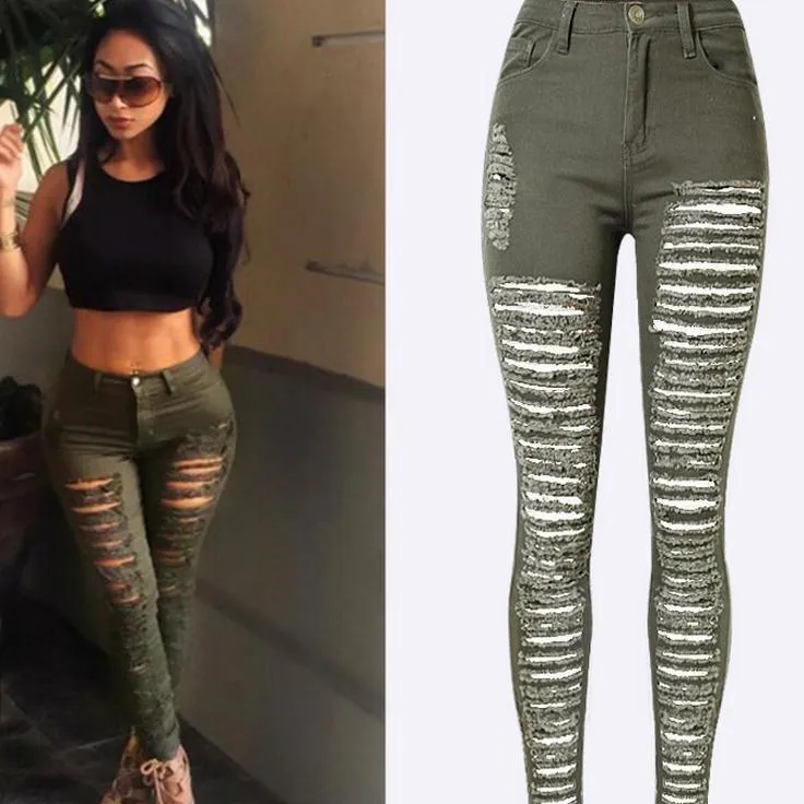 Ripped Holes Star Print 9/10 BF Loose Straight Jeans