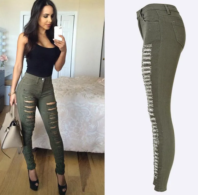Ripped Holes Star Print 9/10 BF Loose Straight Jeans