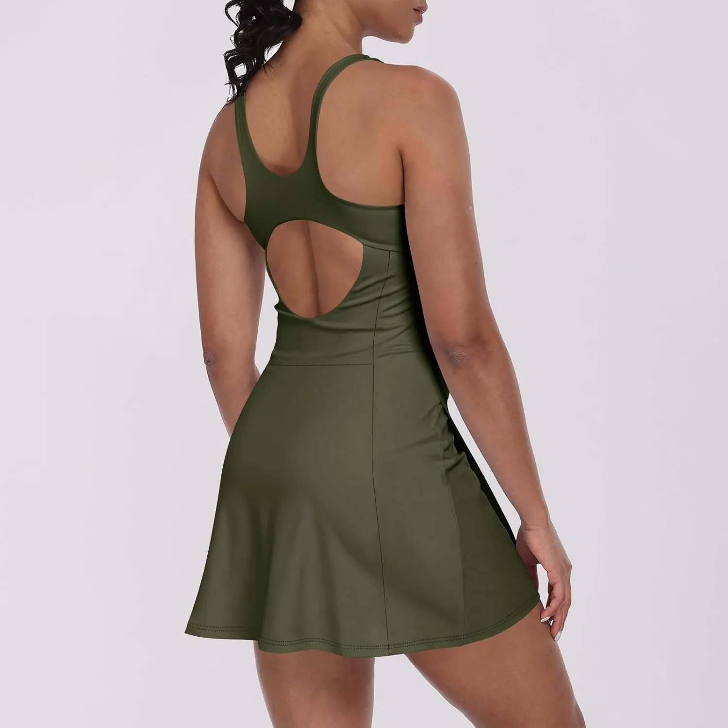 Rompers for Women Summer Tennis Dress Built in Shorts 2025 Sleeveless Bodycon Mini Athletic Romper Skort Vest Dresses