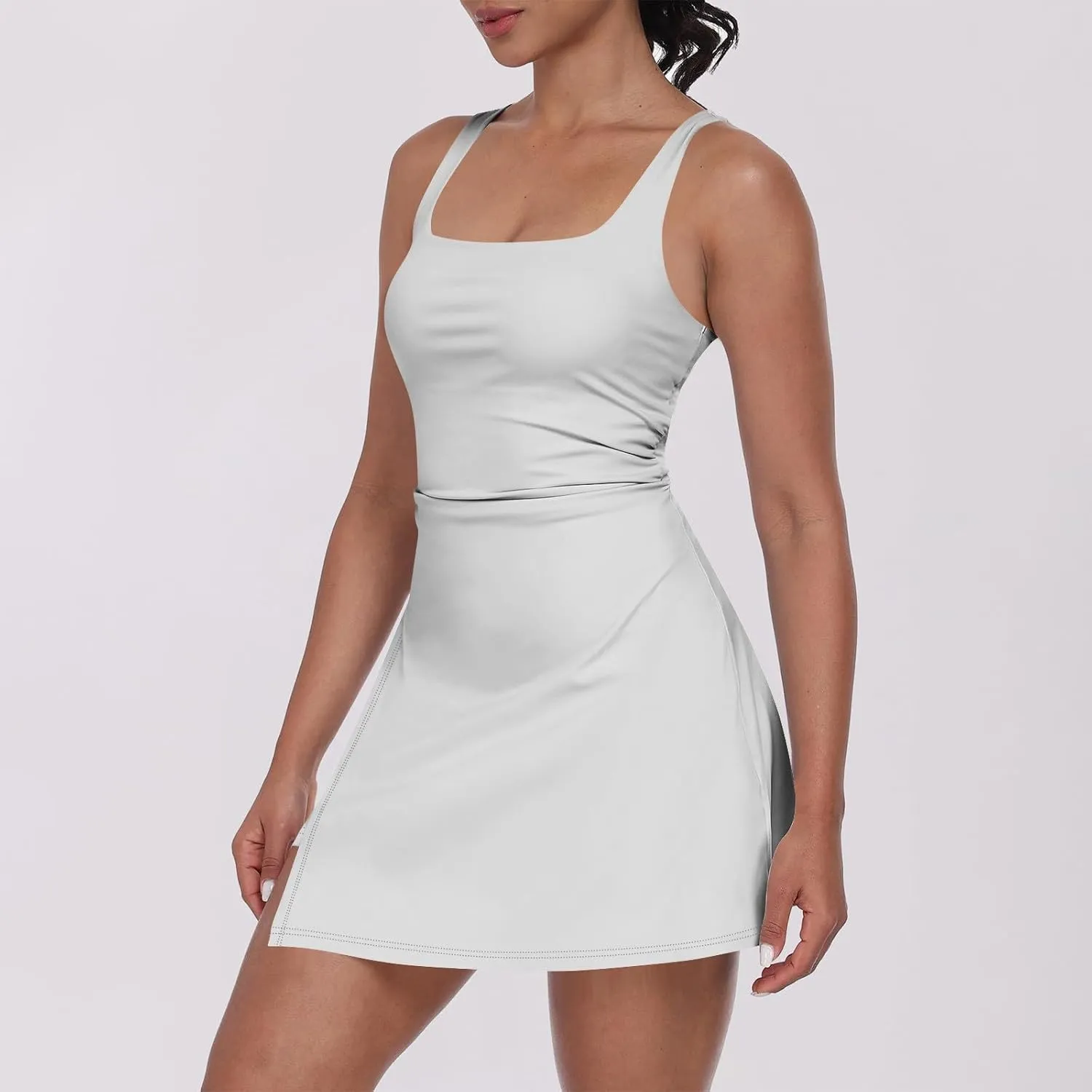 Rompers for Women Summer Tennis Dress Built in Shorts 2025 Sleeveless Bodycon Mini Athletic Romper Skort Vest Dresses