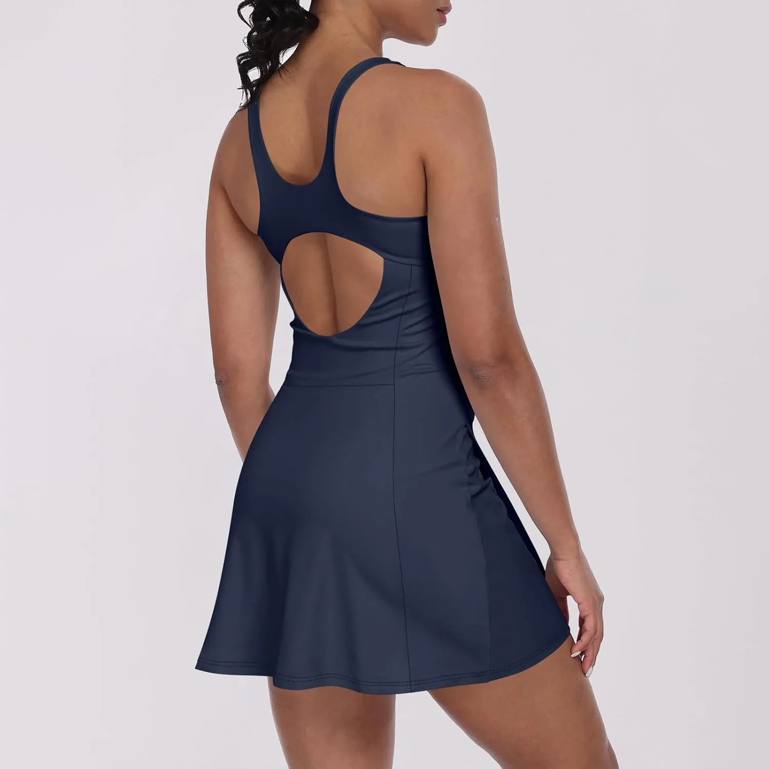 Rompers for Women Summer Tennis Dress Built in Shorts 2025 Sleeveless Bodycon Mini Athletic Romper Skort Vest Dresses