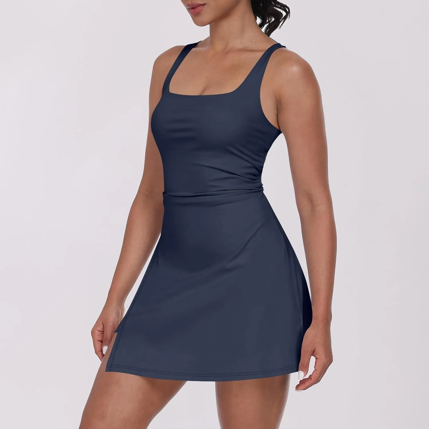Rompers for Women Summer Tennis Dress Built in Shorts 2025 Sleeveless Bodycon Mini Athletic Romper Skort Vest Dresses