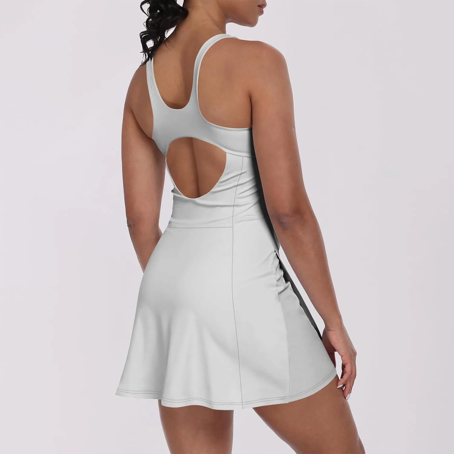 Rompers for Women Summer Tennis Dress Built in Shorts 2025 Sleeveless Bodycon Mini Athletic Romper Skort Vest Dresses