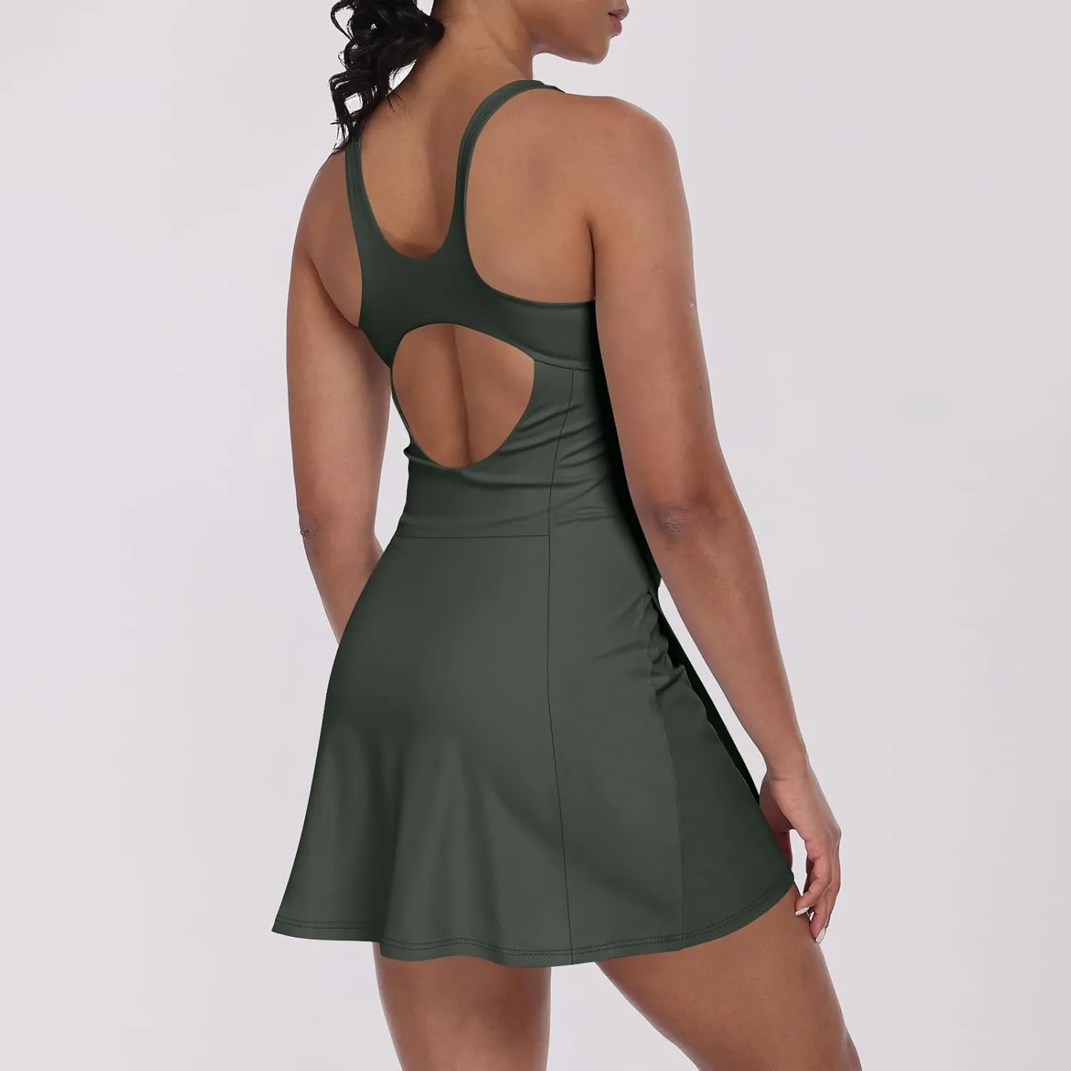 Rompers for Women Summer Tennis Dress Built in Shorts 2025 Sleeveless Bodycon Mini Athletic Romper Skort Vest Dresses