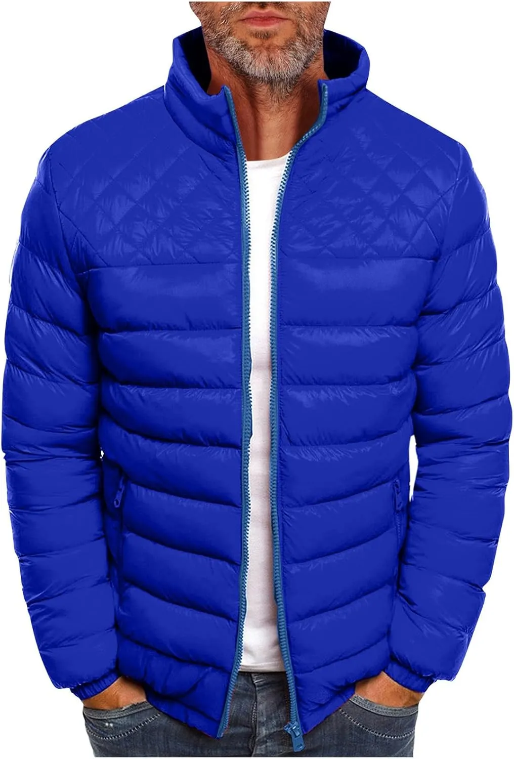 RTRDE Men's Winter Jackets Casual Windproof Down Jackets Zip Up Windbreaker Warm Padded Coats Jackets, M-2XL