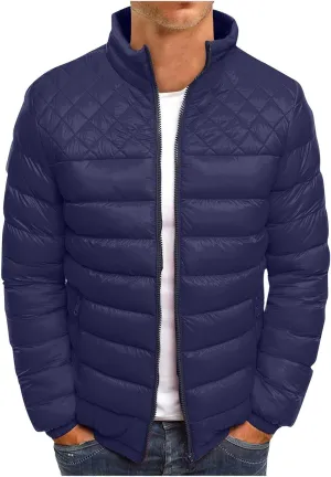 RTRDE Men's Winter Jackets Casual Windproof Down Jackets Zip Up Windbreaker Warm Padded Coats Jackets, M-2XL