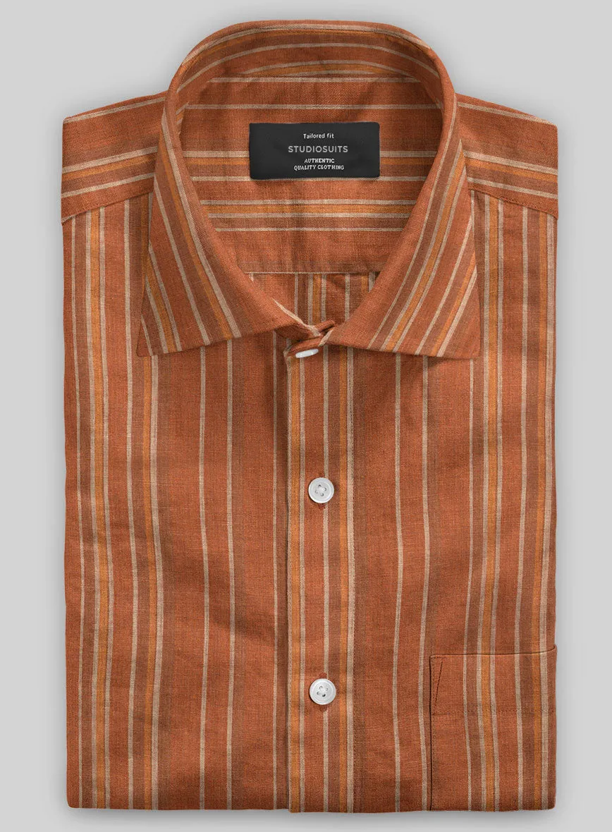 Rustic Brown Linen Shirt