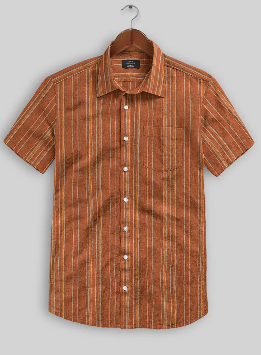 Rustic Brown Linen Shirt