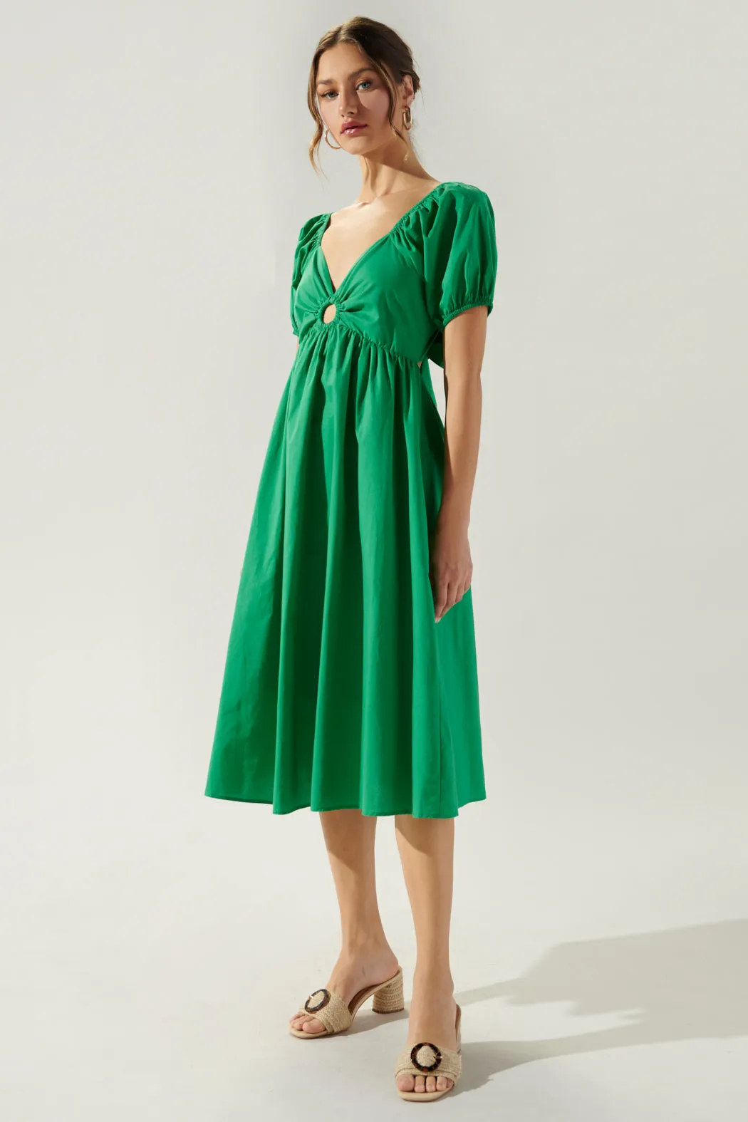 Sadie O Ring Tie Back Midi Dress