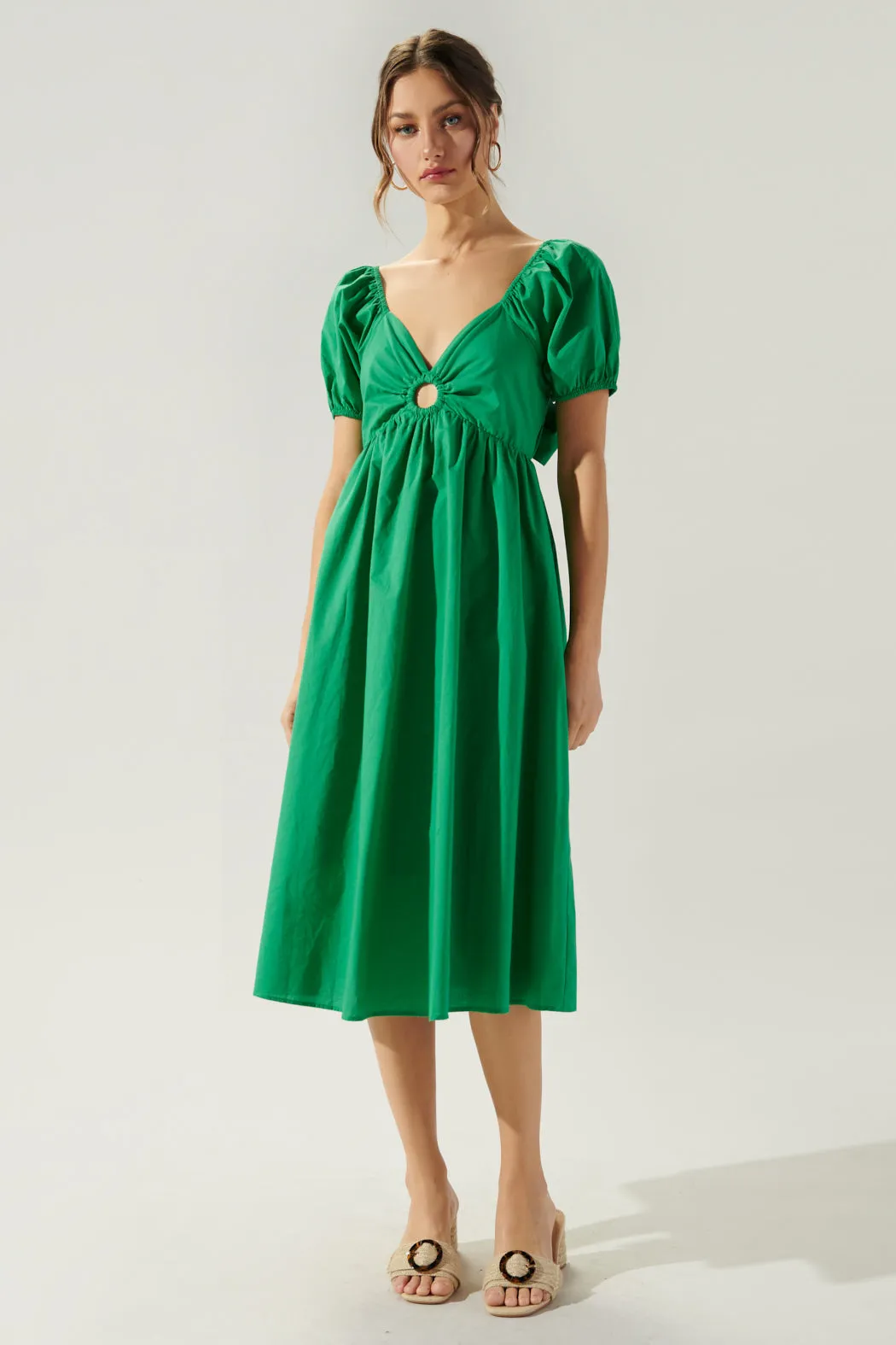 Sadie O Ring Tie Back Midi Dress