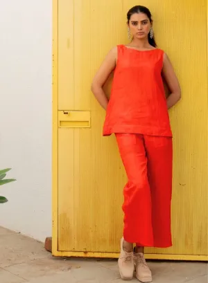 Scarlet Linen Top