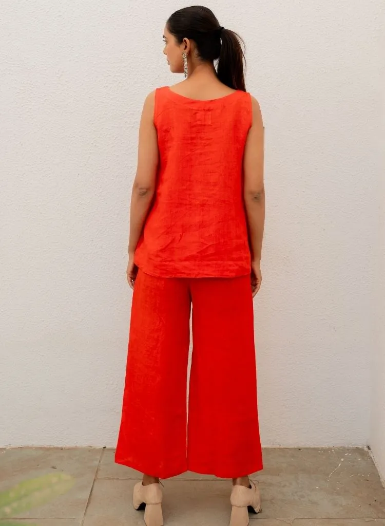 Scarlet Linen Top