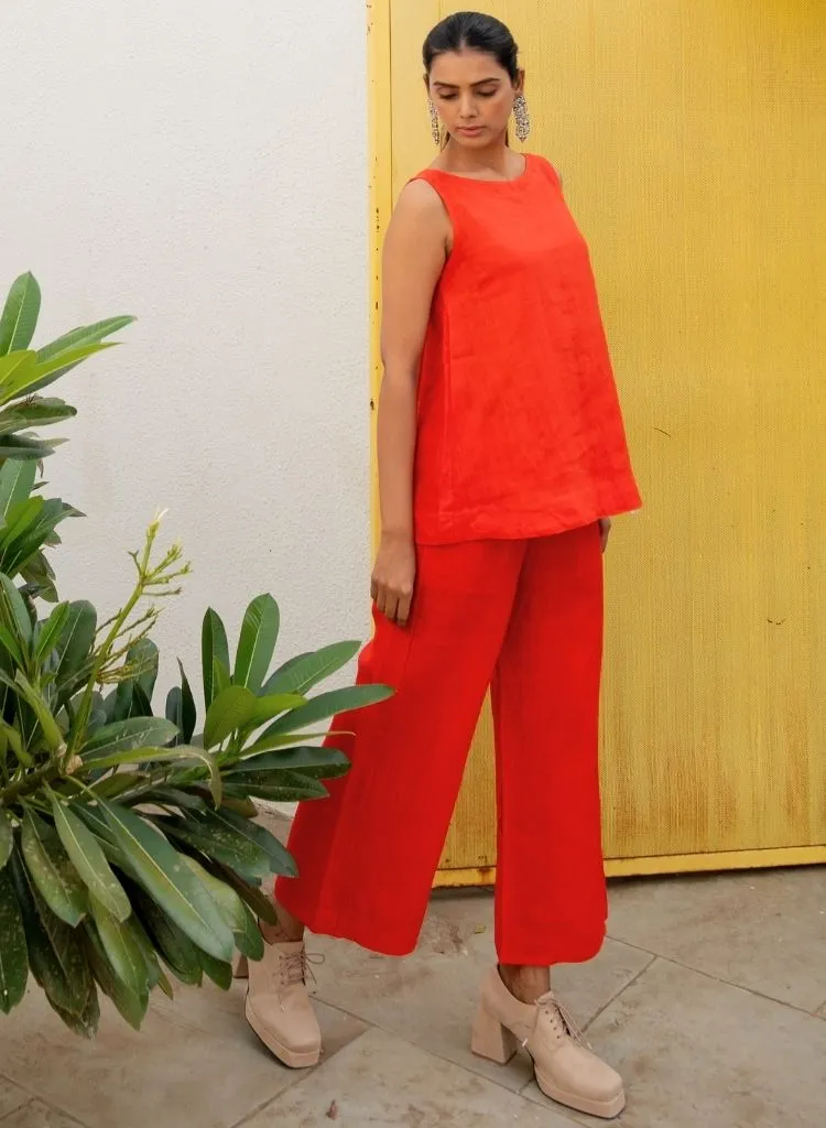 Scarlet Linen Top