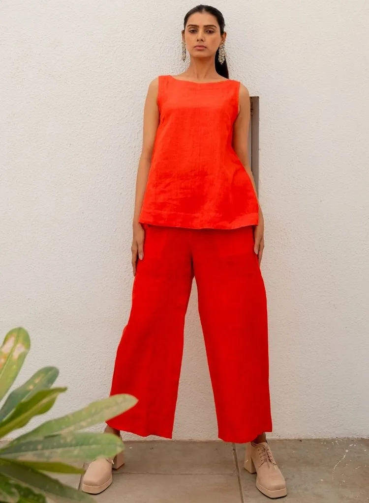 Scarlet Linen Top