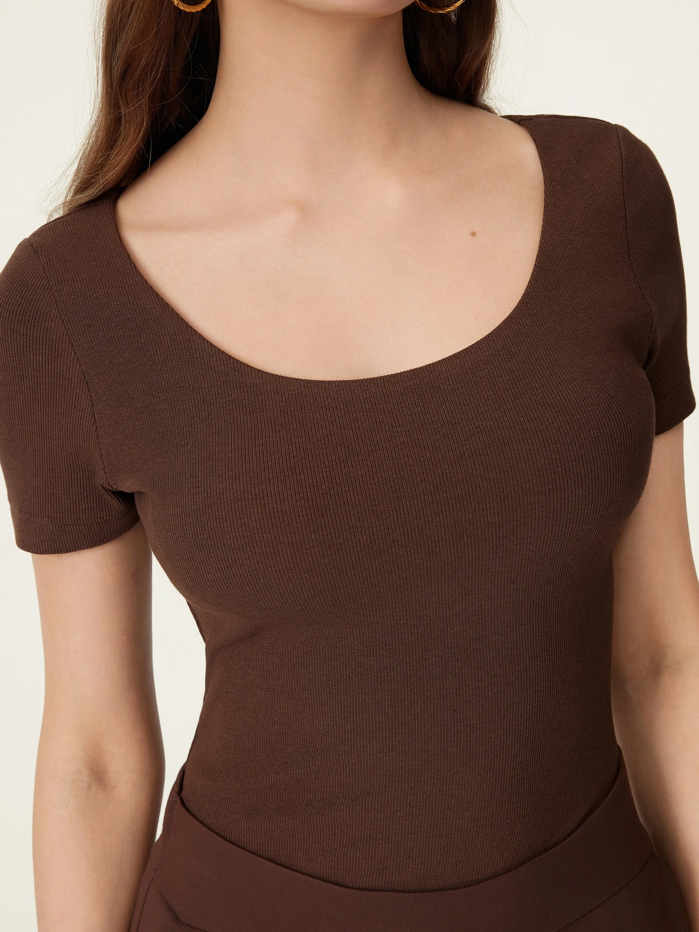 Scoop Neck Short Sleeve Cotton New Airy Brami