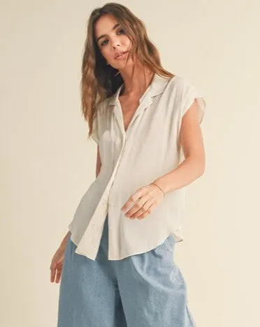 Seashore Button Up in Cream