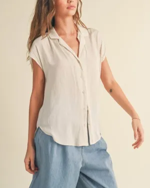 Seashore Button Up in Cream