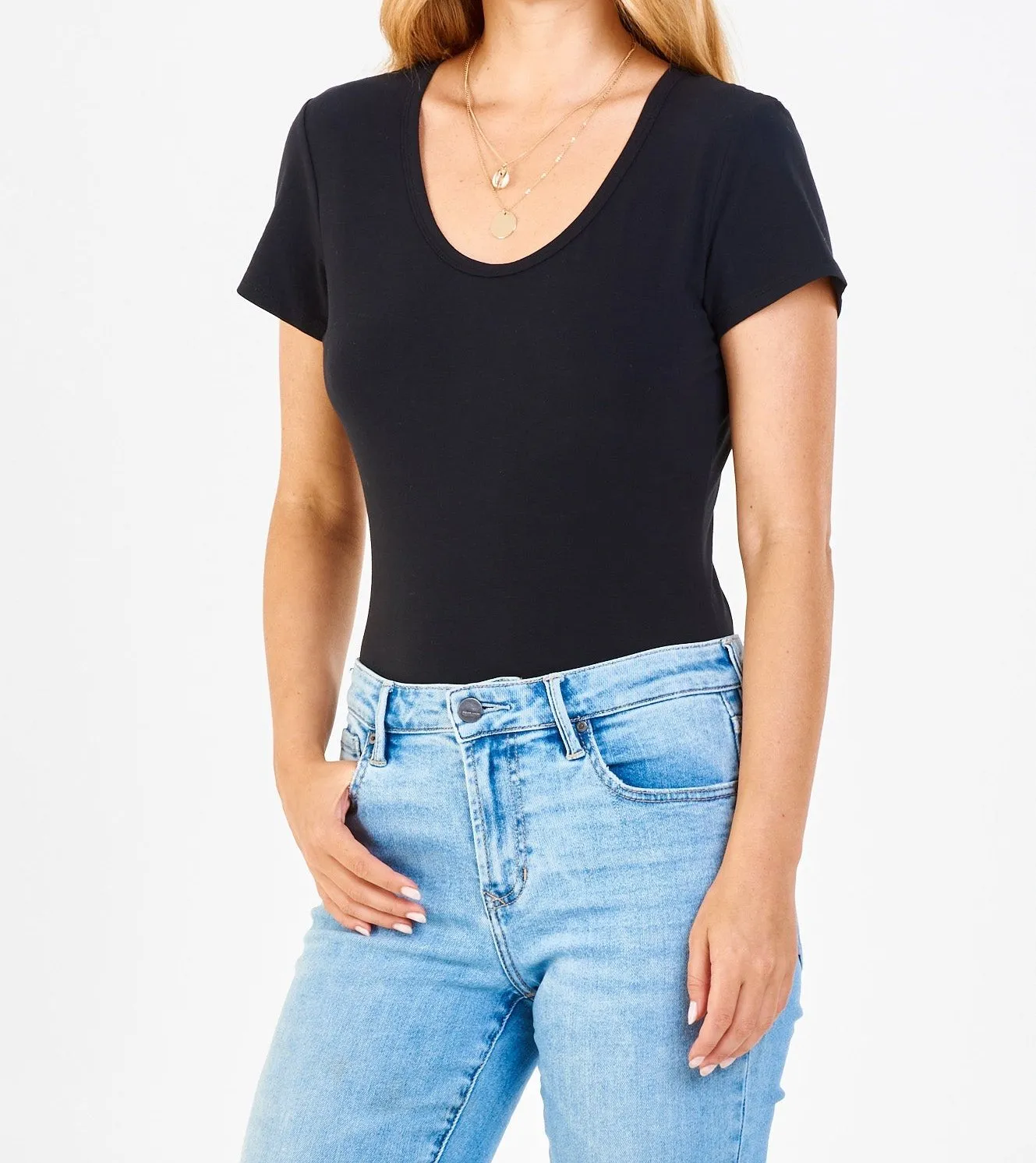 SHILOH SCOOP NECK BODYSUIT BLACK