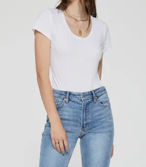 SHILOH SCOOP NECK BODYSUIT WHITE
