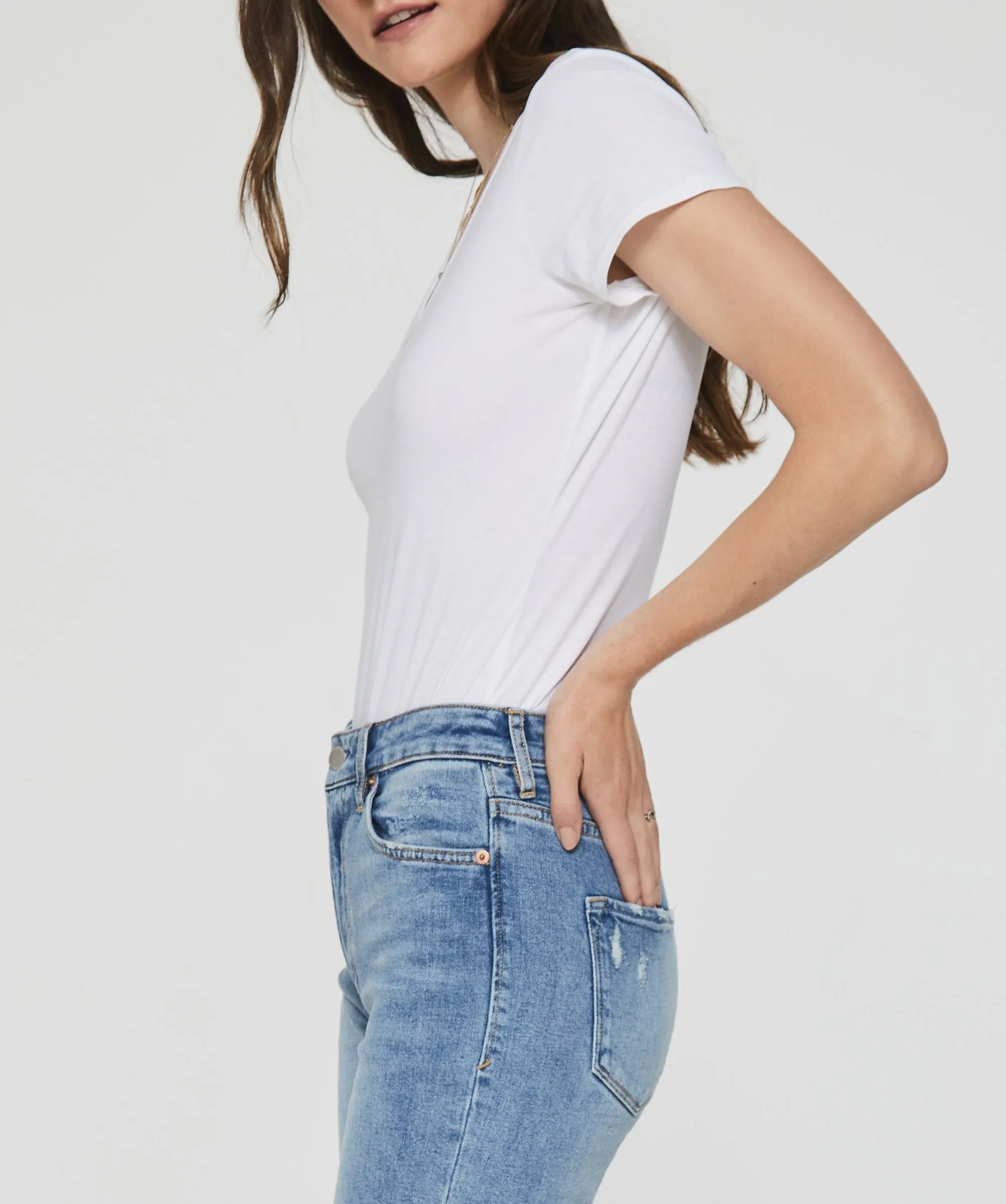 SHILOH SCOOP NECK BODYSUIT WHITE