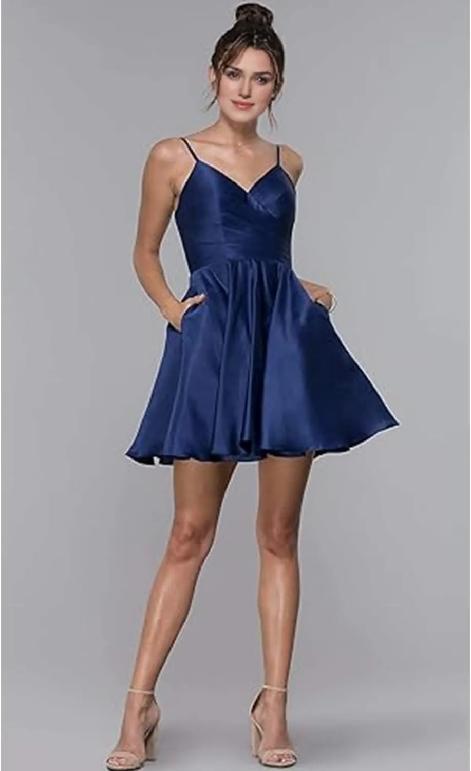Short Homecoming Dresses Spaghetti Strap Satin Dresses for Women 2024 Party