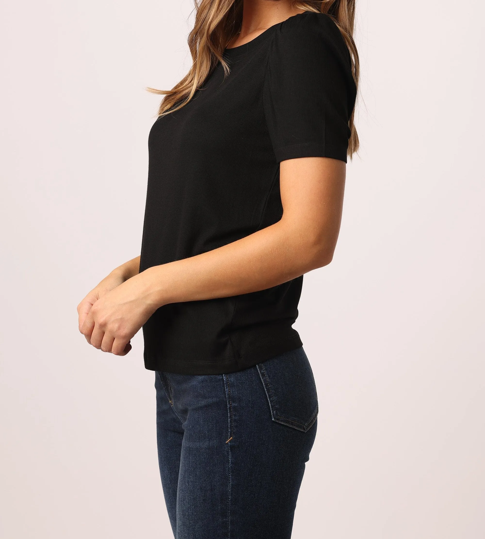 SIENA RIB TEE BLACK