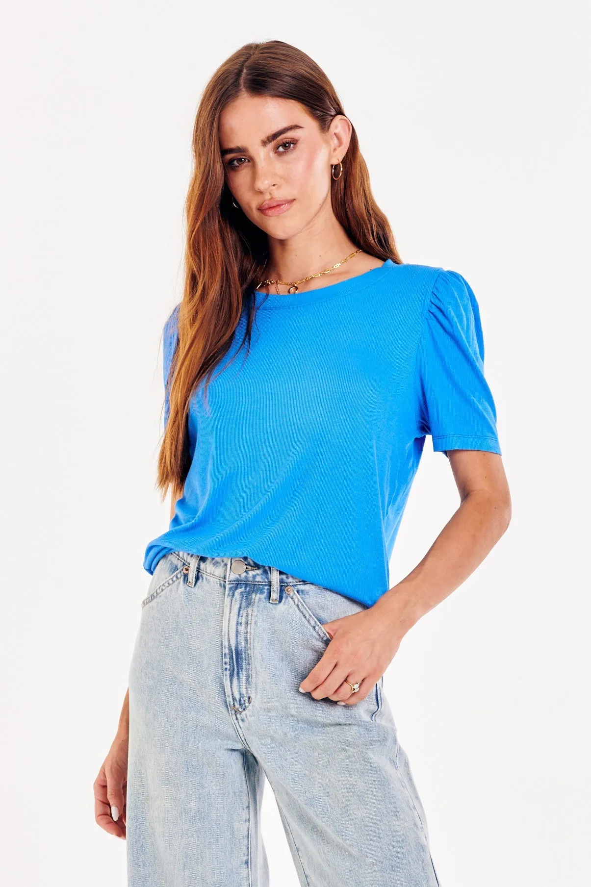 SIENA RIB TEE BLUEBIRD