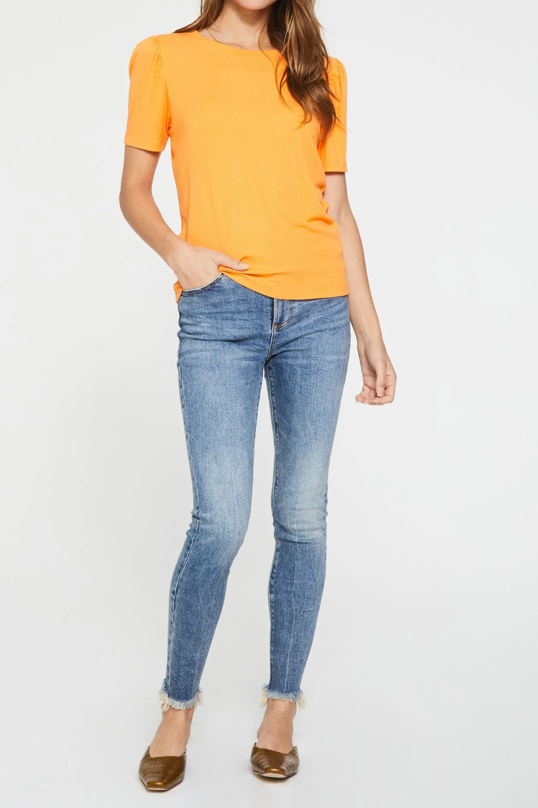 SIENA RIB TEE MANGO