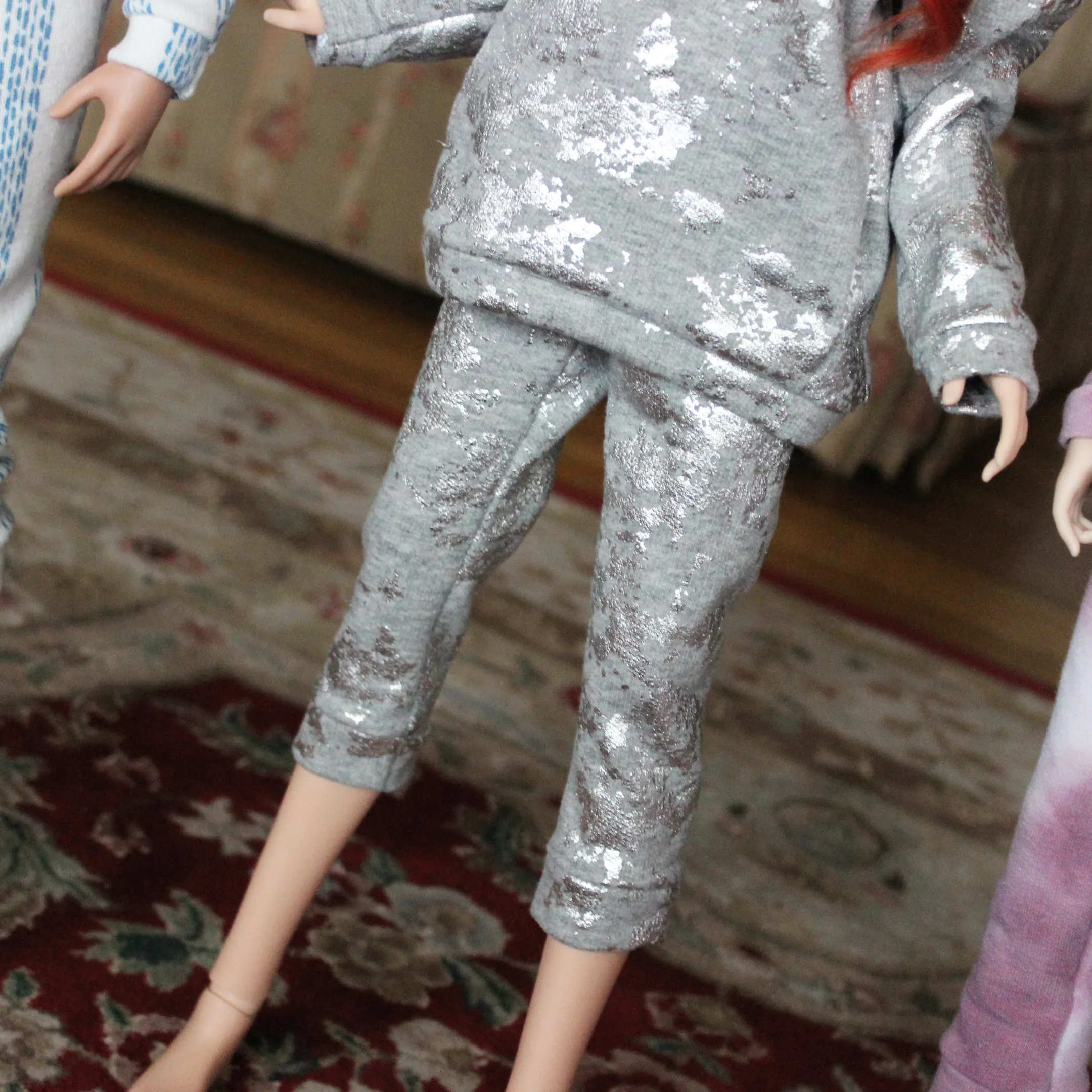 Silver Marble Jogger Pants