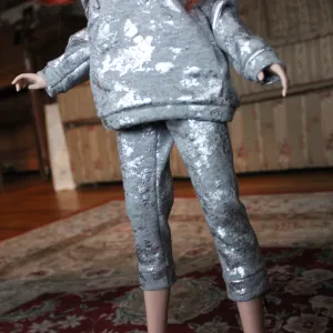 Silver Marble Jogger Pants
