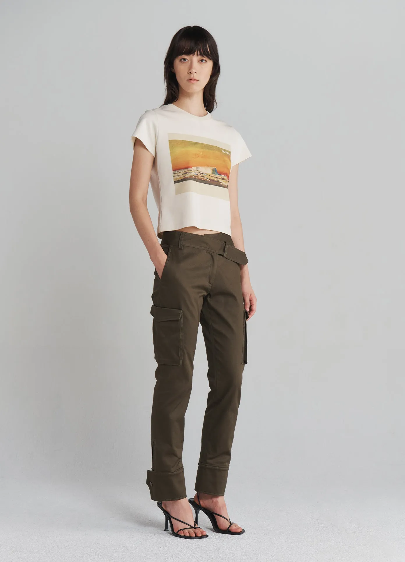 Slanted Waistband Cargo Pants