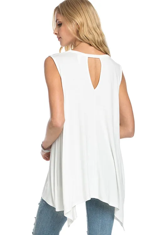 Sleeves Bamboo Top | Off White