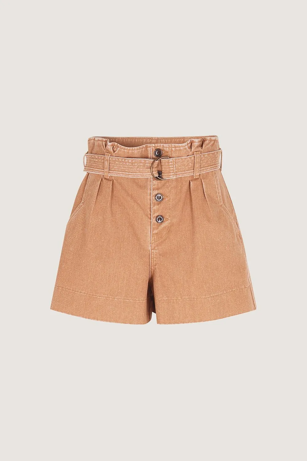 Soeur Jack High Rise Shorts in Beige Rose