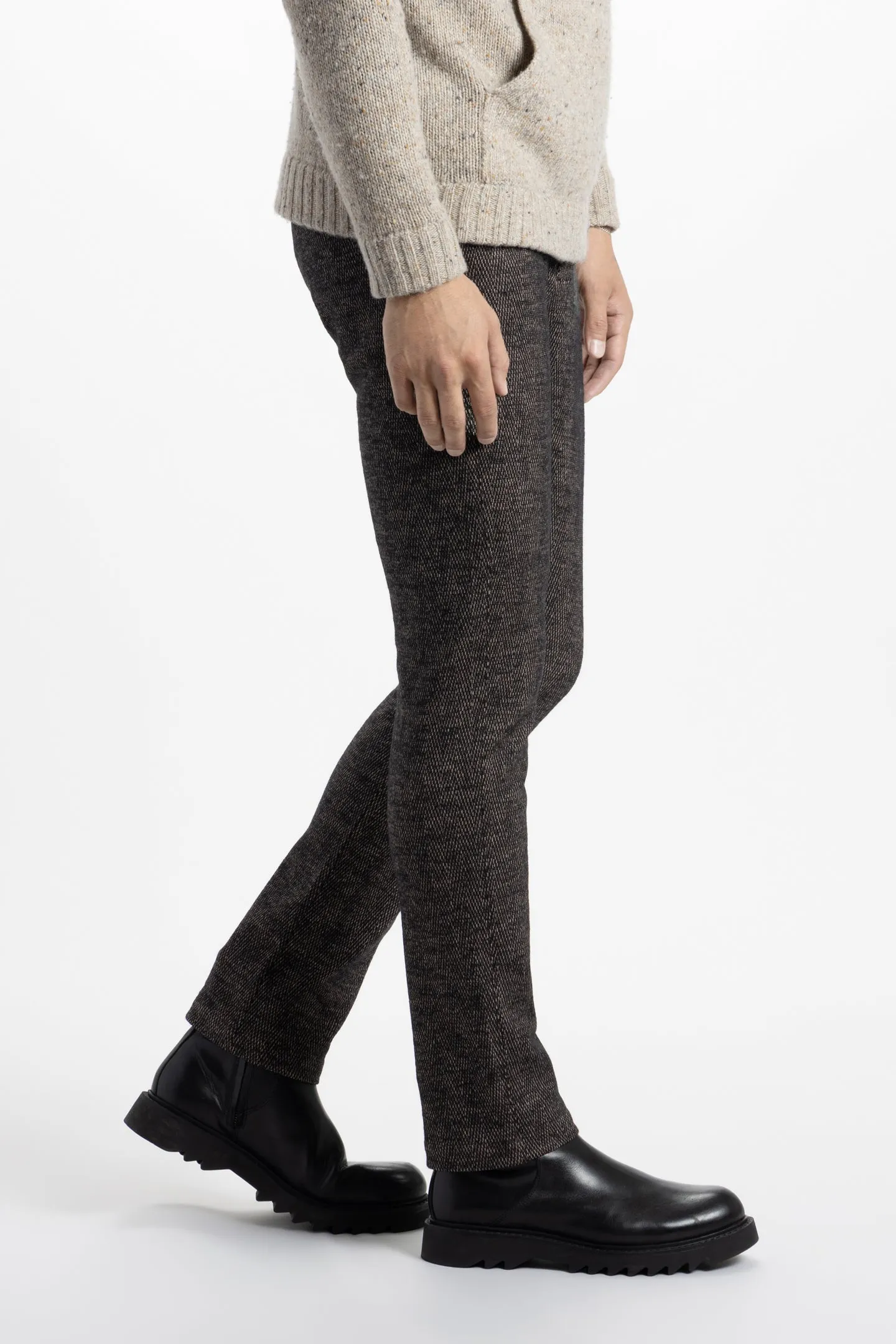 Soft Cloth Dress Pants in Jersey Birdseye - Mocha