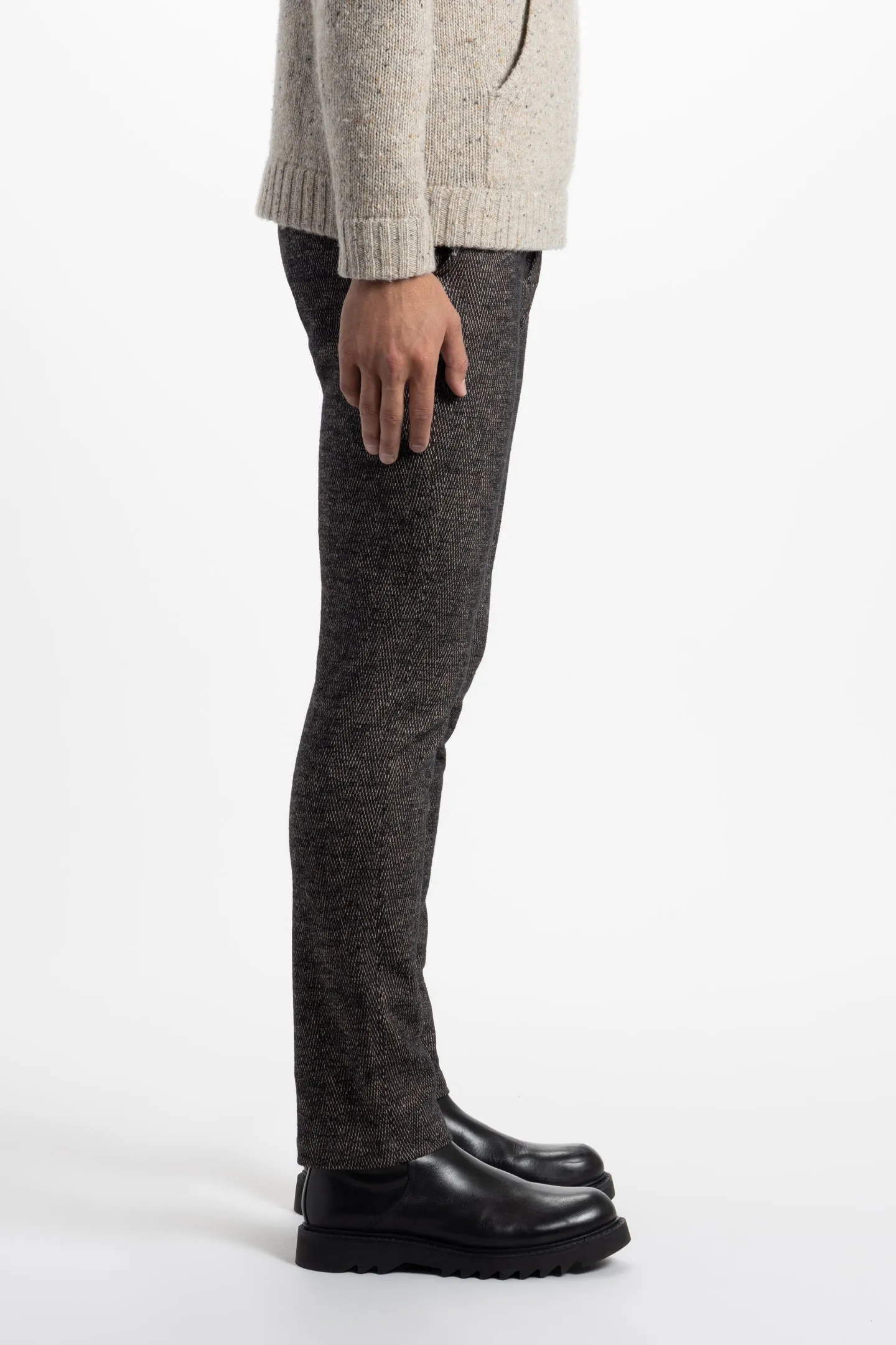 Soft Cloth Dress Pants in Jersey Birdseye - Mocha