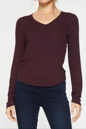 SOPHIE RIB TEE TAWNY PORT