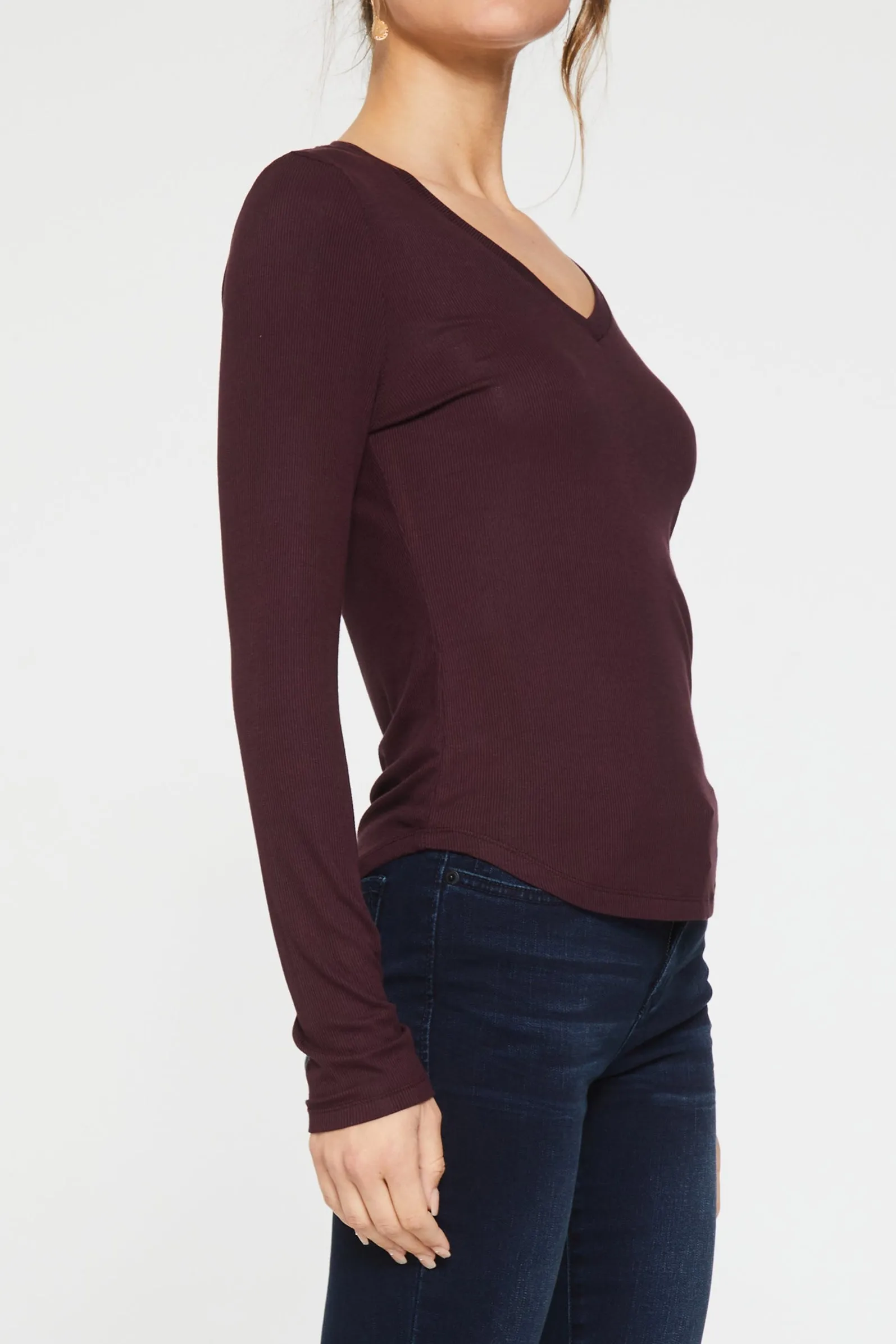 SOPHIE RIB TEE TAWNY PORT