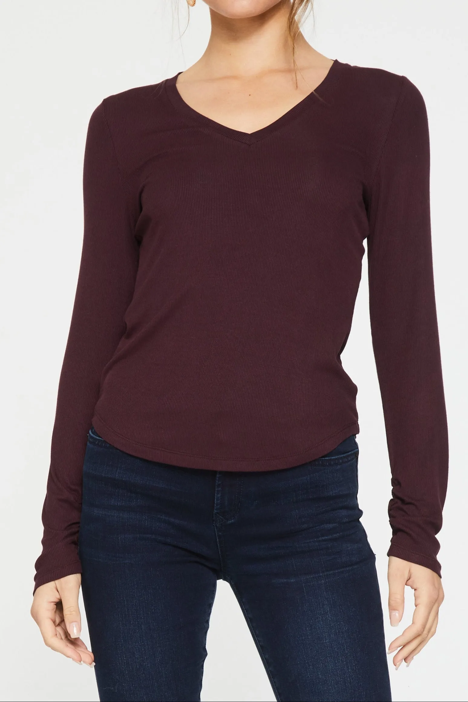 SOPHIE RIB TEE TAWNY PORT