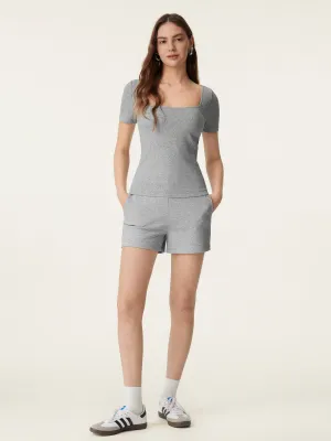 Square Neck Short Sleeve Cotton New Airy Brami