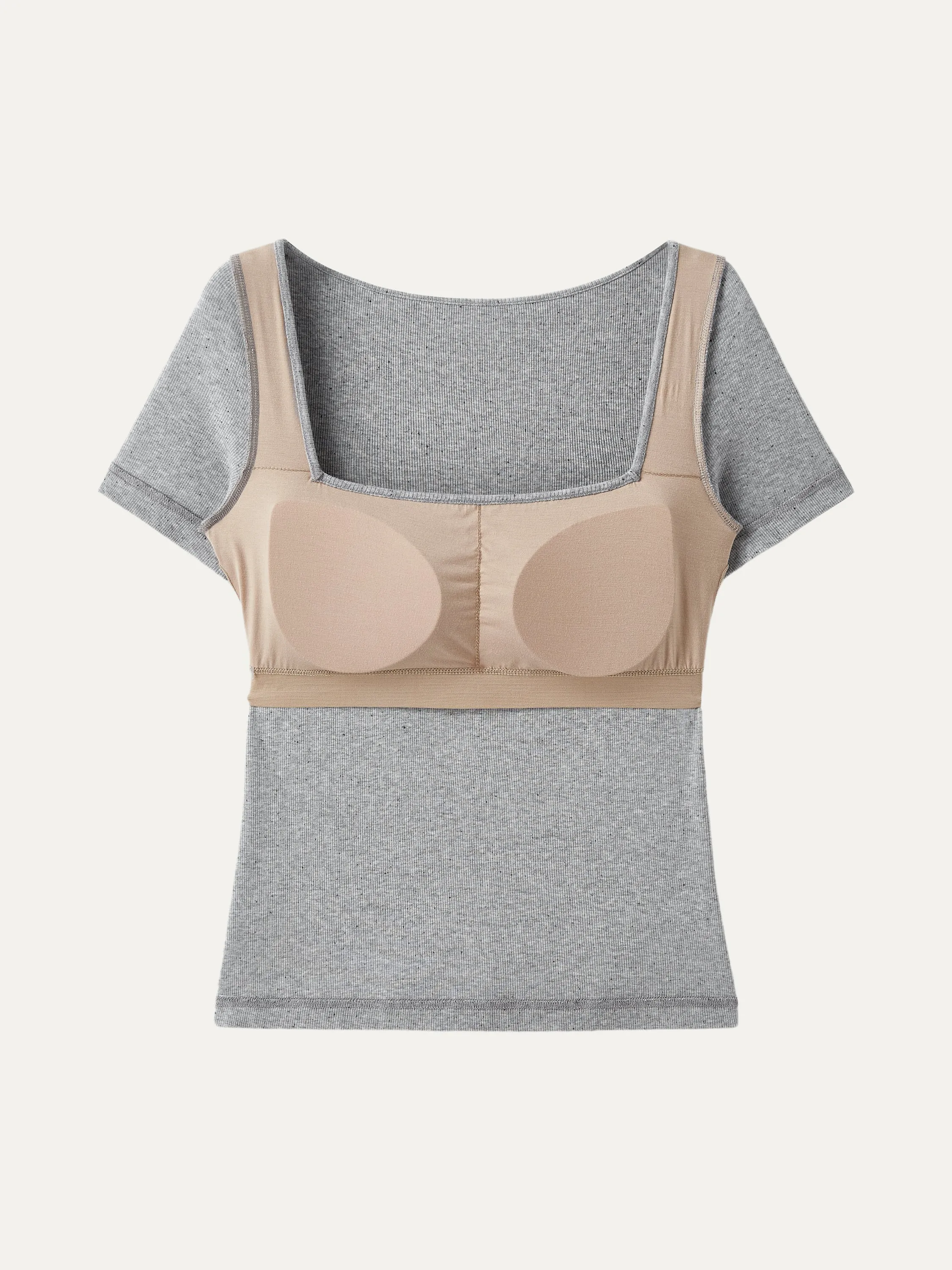 Square Neck Short Sleeve Cotton New Airy Brami