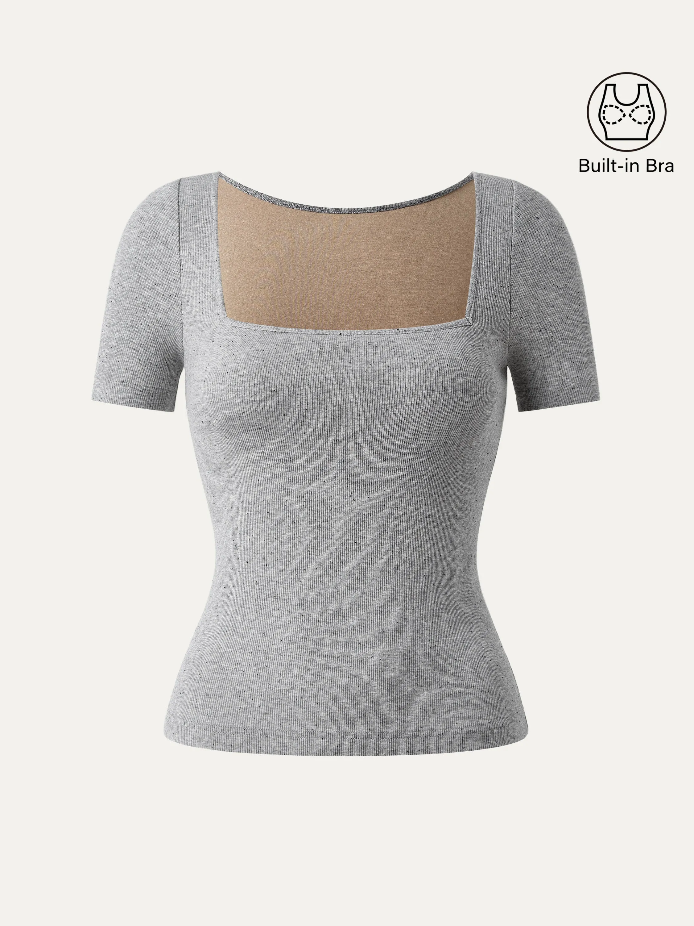Square Neck Short Sleeve Cotton New Airy Brami