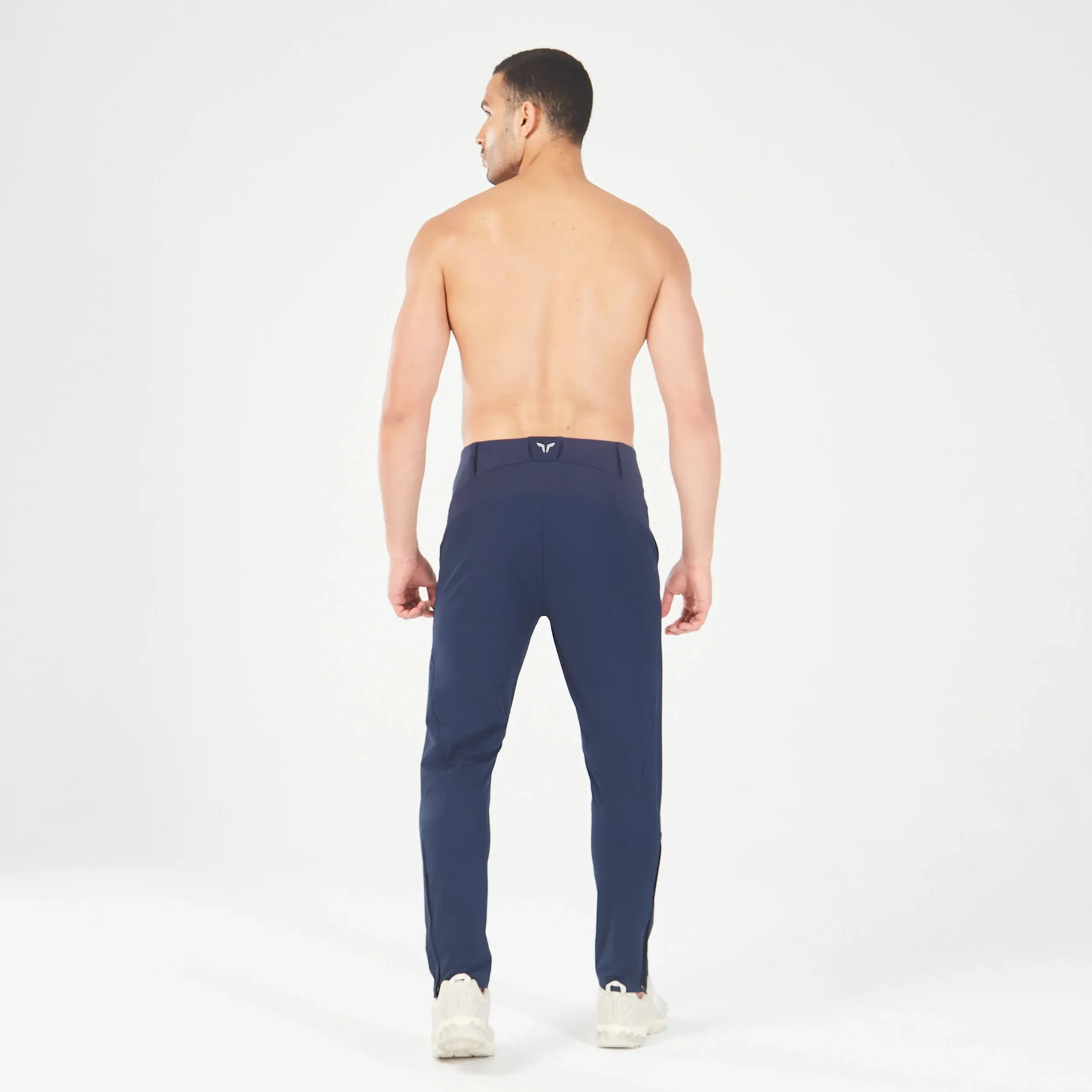Statement Ribbed Smart Pants - Navy
