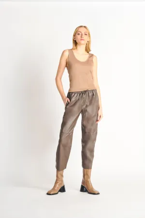 Straight Hem Faux Leather Pants
