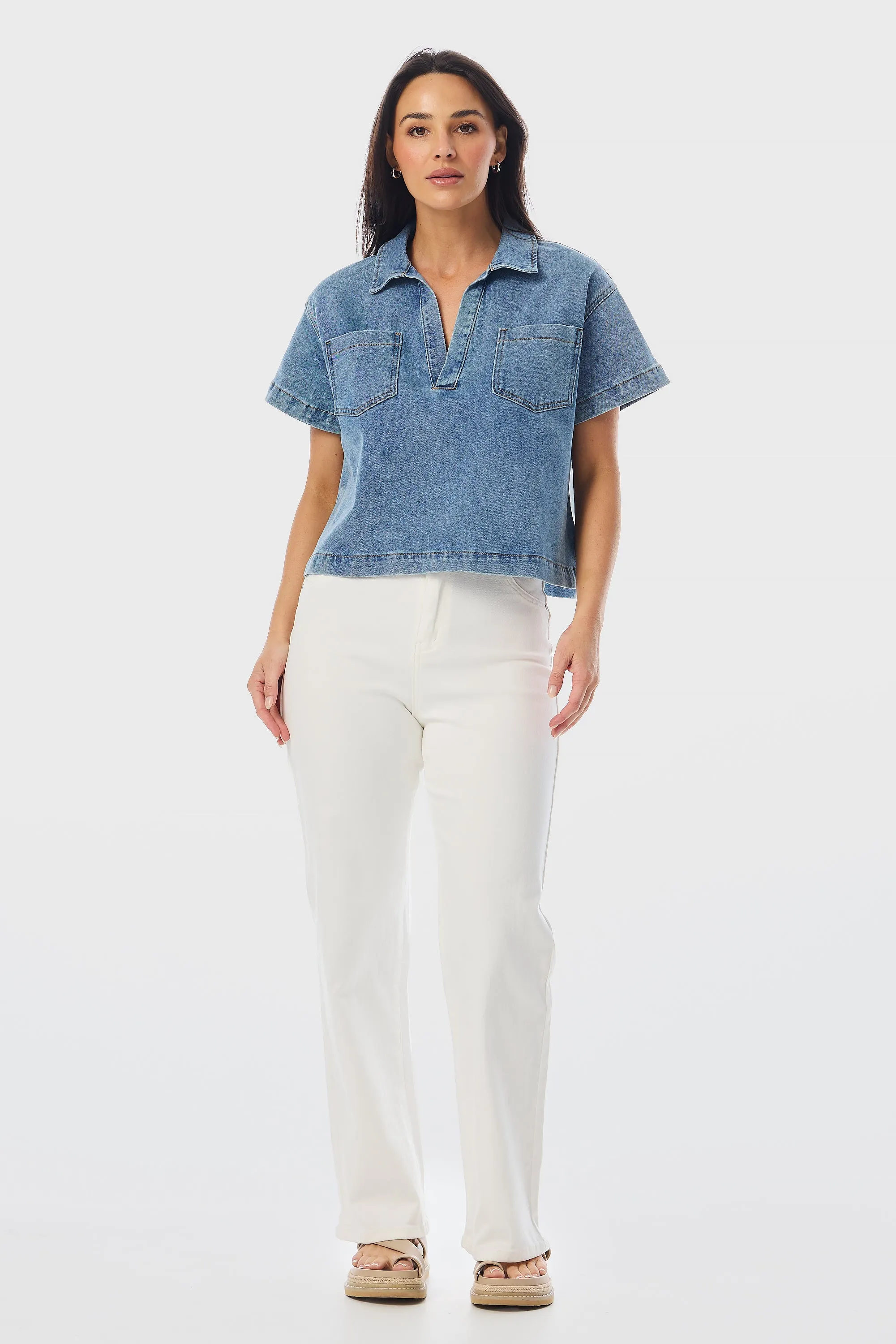 Straight Leg Jeans - White