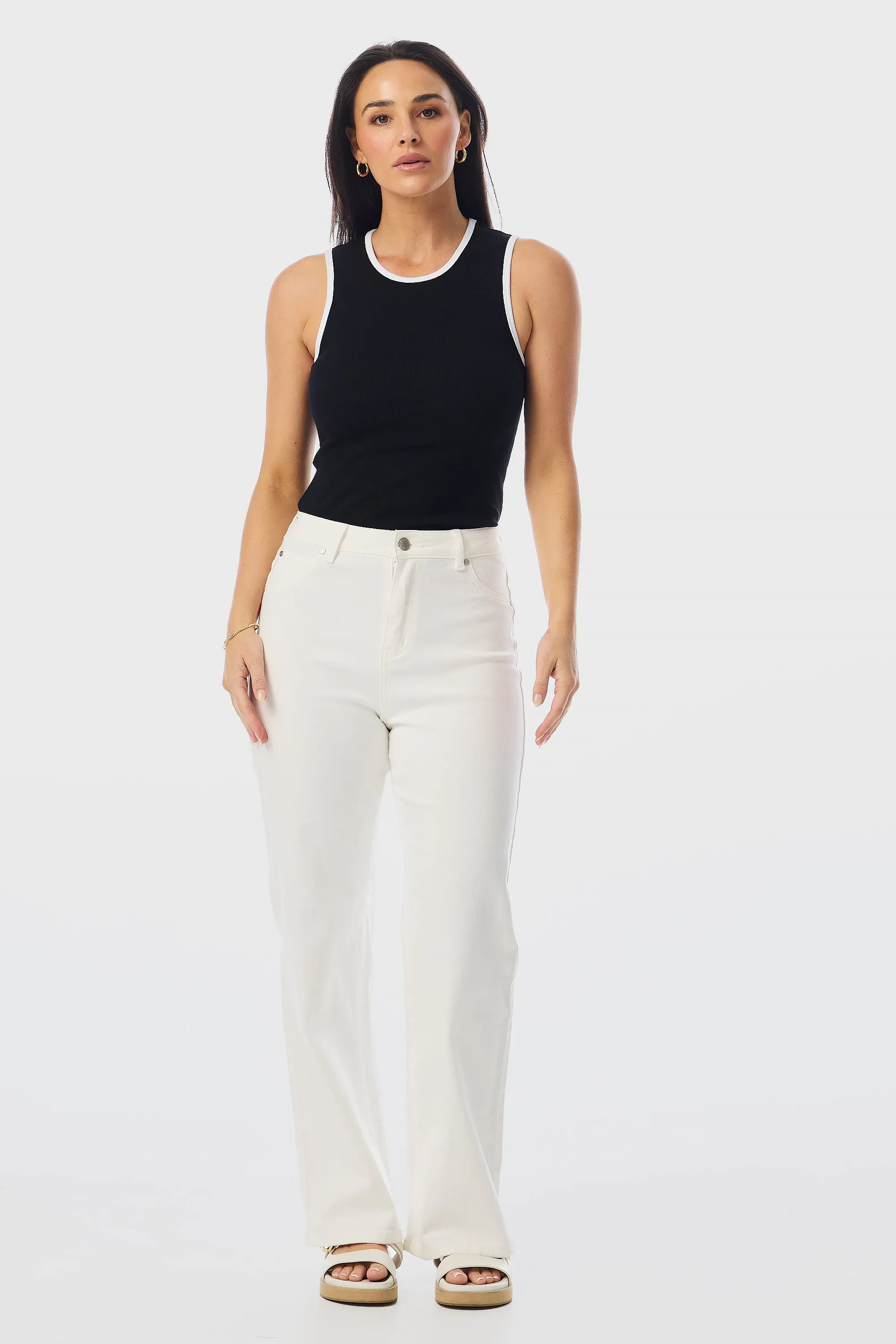 Straight Leg Jeans - White