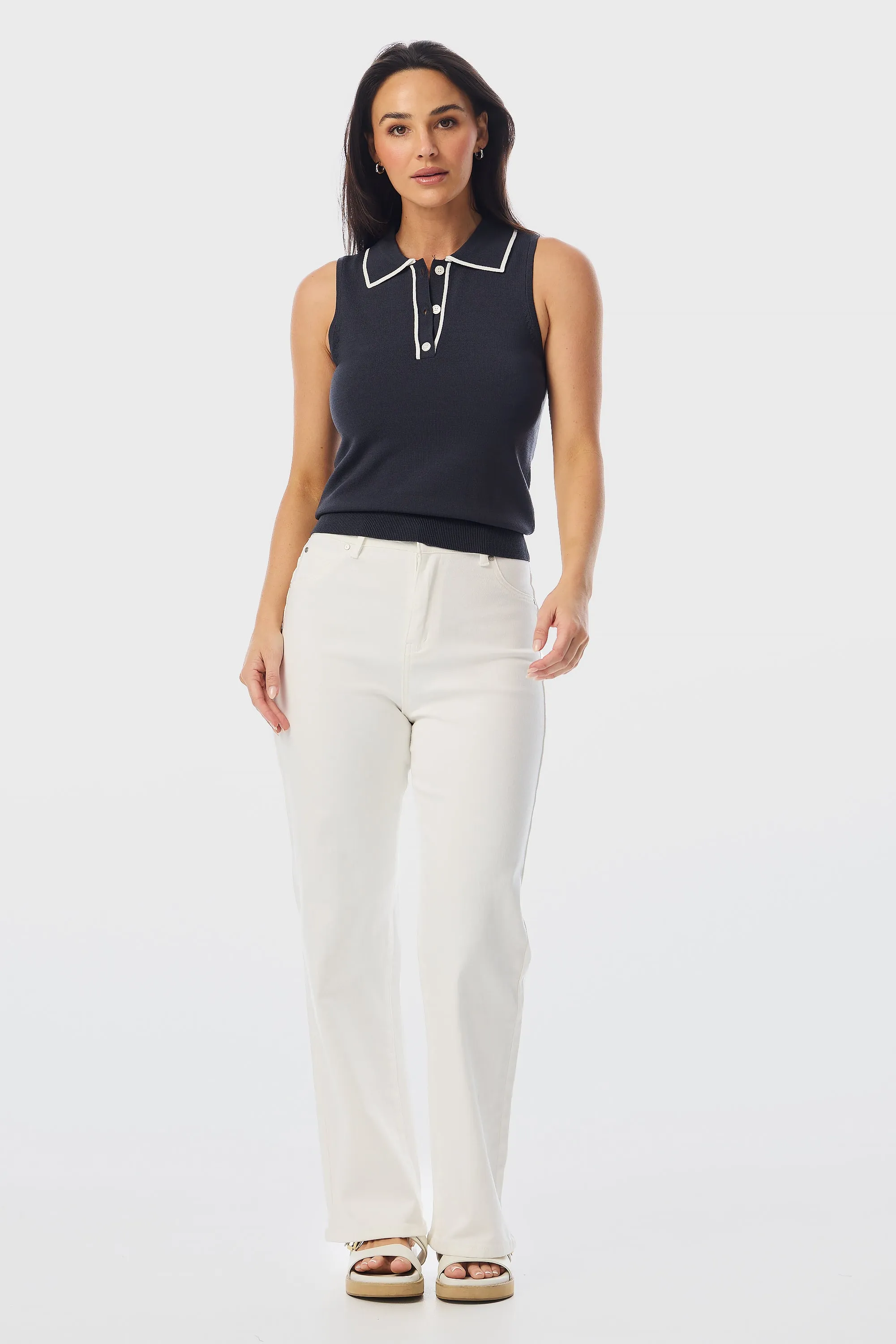 Straight Leg Jeans - White