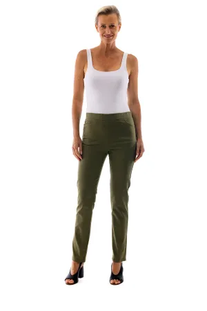 Straight Leg Pull Pants by Cafe Latte - Khaki